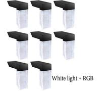 Lámpara exterior solar, resistente al agua, con sensor, de color blanco, con luz RGB