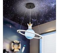 Lámpara Infantil LED Lámpara Colgante con Control Remoto, Lámpara de Techo Astronaut Planet Creativo Luces Colgantes Habitación Infantil para Muchachas Niños Dormitorio, Salón Iluminación,?48cm