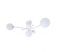 Lampara la habana 4 luces blanco/cromo con tulipas esfericas fabrilamp