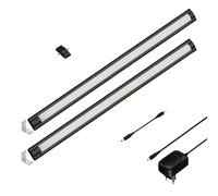 Lámpara LED bajo armario SIRIS negro mate montaje en esquina plano 50cm c/u