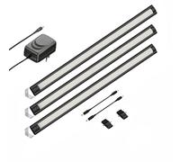 Lámpara LED bajo armario SIRIS negro mate montaje en esquina plano 50cm c/u