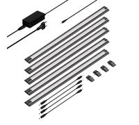Lámpara LED bajo armario SIRIS negro mate plano 50cm c/u 655lm blanco juego de [EEK: F]