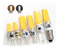 Lámpara LED COB G4 E14 G9 12V 220V regulable 6W 9W bombilla LED COB Lampada iluminación LED reemplazar foco halógeno lámpara LED Warm White