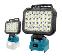 Lámpara LED con batería para Makita 14,4 V-18 V LXT (sin batería), foco LED para obras de construcción, luces de garaje de 105 W, luz de trabajo con batería con puerto de carga USB dual (sin batería)