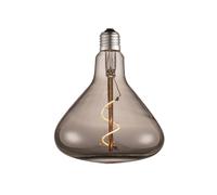 Lámpara LED cónica Lucande, E27, 4 W, color humo, Ø 14 cm, 1800 K