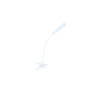 Lámpara LED de 6W con pinza en elegante blanco. Ideal para espacios pequeños, ofrece luz brillante y ajustable para trabajar o leer con comodidad. ¡Perfecta para cualquier escritorio!