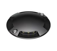 ledscom.de Lámpara LED de suelo, baliza de señalización BUNDA para exteriores, IP67, 4 llamas, negra, redonda, Ø 70mm, blanco frío