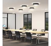 Lámpara LED de techo Arcchio Vanida, negra, Ø 40 cm, arriba/abajo