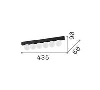 Lámpara LED de techo IDEAL LUX Binomio, color negro, longitud 44 cm, 6 luces