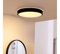 Lindby LED Lámpara de techo Medon (Moderno) en Negro hecho Metal e.o. para Cuarto baño (1 llama, lámpara, plafón
