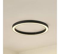 Lámpara LED de techo Lucande Neor, negra, Ø 60 cm, CCT, atenuable