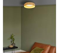Lámpara LED de techo OSRAM Decor Bamboo Paper, Ø 50 cm, bambú