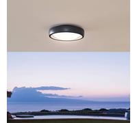 Lámpara LED de techo para exterior Niniel de Lindby, negra, Ø 25 cm