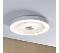 lámpara LED de techo Paulmann Volea, blanco/plata Ø 40 cm IP44 atenuable