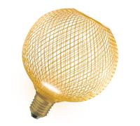 OSRAM Lámpara plana LED DECOR con carcasa metálica fabricada en plástico esmerilado en color dorado con 125 mm(2700 K), 3,5 W / 300 lm y E27, no es regulable y ofrece una iluminación elegante.
