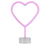 JUST LIGHT. GmbH Lámpara de mesa LED Neon Herz, funciona con pilas