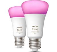 Lámpara LED E27 con luz blanca y regulable en intensidad (pack de dos, reemplaza una bombilla de 75 vatios)