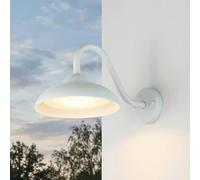 Lámpara LED para exteriores, blanca, estrecha, 25 cm de ancho, IP54, 3000 K, luz blanca cálida, 640 lm, aluminio, moderna, lámpara de pared para exteriores, lámpara para patio, jardín, porche