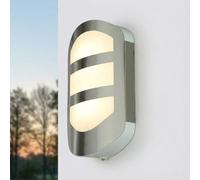Lámpara LED para exteriores de acero inoxidable Altura: 28 cm Antideslumbrante IP44 3000 K Luz blanca cálida 600 lm Lámpara moderna para exteriores Balcón Puerta de entrada Aplique para exteriores