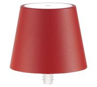 Lámpara LED Poldina STOPPER de Zafferano, recargable y portátil, de color rojo, con una autonomía de batería de hasta 12 horas