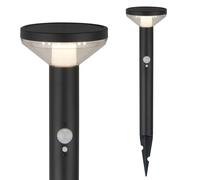 Maclean Lámpara solar para jardín MCE465 – LED SMD, Sensor de movimiento, 3 modos de luz, IP44 Negro