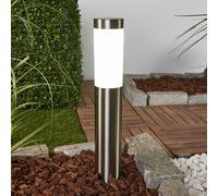 Lámpara LED solar Lindby Aleeza, 61 cm, acero inoxidable, pica para fijar en el