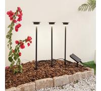 Lámpara LED solar Lyris de Lindby, juego de 3, negro, aluminio, 3000 K