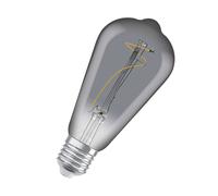 OSRAM Vintage 1906 lámpara LED con tinte de humo, 3.4W, 100lm, forma Édison con 64 mm de diámetro y enchufe E27, color de luz blanca cálida, filamento no inmóvil, hasta 15,000 horas de vida útil