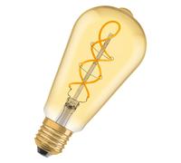 OSRAM Lámpara LED Vintage 1906 Classic Edison FIL, E27, esférica, dorada, 4W, 300lm, 2000K, color de luz confort blanco cálido, optimo consumo de energía, larga vida