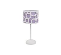 Lámpara mesa infantil color blanco y lila. 1xe14 . medidas 40x15cm.