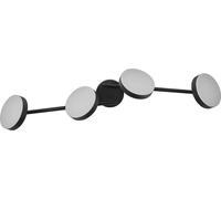 Lámpara OSRAM Decor Spot Moon negra, 4 cabezales ajustables, 21 W, 1120 lm, 3000 K, carcasa metálica, diseño funcional y minimalista, fácil montaje, LED no sustituible.