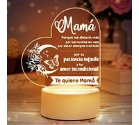 Lámpara para Madre Día de la Madre Regalos Originales - Regalo Madres Cumpleaños Noche Mesita Decoración Mujer Personalizado Original con Mando Luz Cambia de Color e Intensidad (MODELO1)