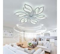 Lámpara para ventilador de techo, regulable, con tecnología LED inteligente, luz reversible, control remoto, motor DC silencioso y moderno, ideal para cocina, 65 cm, salón y dormitorio