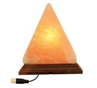 Lámpara Pirámide USB Led Sal Del Himalaya Cambio de Color Multicolor Base Madera Luz Colores