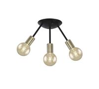 Lampara plafon metal color negro serie tripoli 33cm
