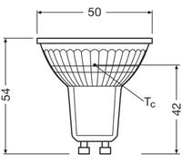 Lámpara reflectora LED PAR16 100 36° P 8W 827 GU10 4099854457692