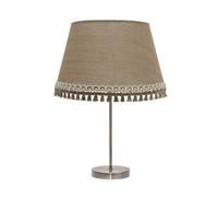 Abrila Ada Cuero/Arena - Lámpara Sobremesa Moderno 1Xe27 35 Cm