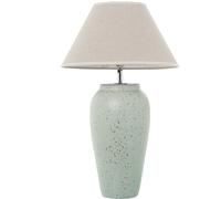Lampara sobremesa ceramica blanco envejecido pantalla lino 35x57cm, 1xe27 max.60w no
