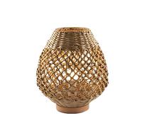 Lampara sobremesa fibras naturales color beige serie yaiza 31cm