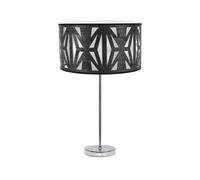 Abrila Katerina Cromo/Madera Negra - Lámpara Sobremesa Moderno 1Xe27 30 Cm