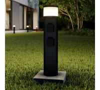lámpara sobremuro LED Lucande Corban, gris, enchufes, IP44