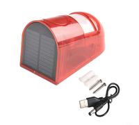 Lámpara solar de alarma con detector de movimiento, IP65, 110 dB, sirena | Sirena ruidosa de 110 dB, luz de flash de 6 LED, detección de 8 m, IP65 impermeable, disuasivo a los ladrones