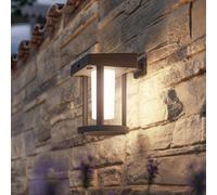 Lámpara solar de pared con sensor Camill de Philips, negro/blanco, Ø 14 cm