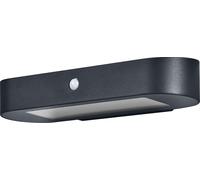 OSRAM Aplique solar ovalado ENDURA Style, luz blanca cálida (3000K), sensor integrado, utilizable sin alimentación, batería de larga duración: 30 veces 60 seg en modo PIR, protección IP44, negro