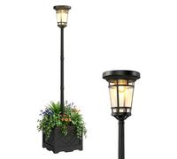 Lámpara solar de pie Outsunny con maceta, 195 cm, para exteriores, ideal para jardín