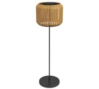 Outsunny Lámpara de Pie Solar Auto On/Off LED IP44 Amarilla | Lámpara exterior de mimbre, linterna decorativa inalámbrica, para jardín/patio/porche/pasillo