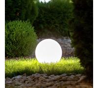 Lámpara solar esférica con LED RGB, IP44, 25 cm, con sensor de luz crepuscular