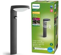 Lámpara solar exterior Philips Tyla, con sensor de movimiento, hasta 250 lúmenes, IP44, color antracita