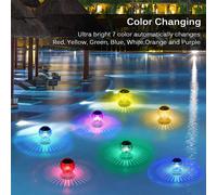 Lámpara Solar Flotante LED para Piscina, Bola con Panel Solar, Resistente al Agua, con Efecto de Brillo, Cambio de Color Disco, Luz Decorativa