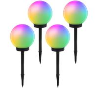 Lámpara solar jardín esférica 4x LED colores GB167 E]